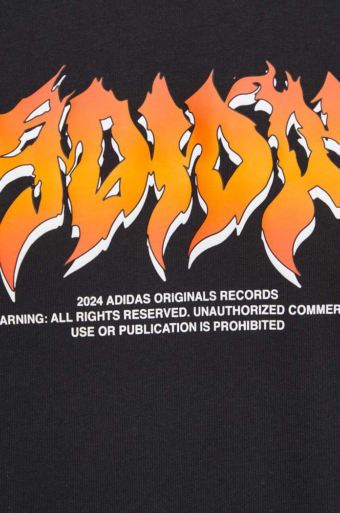 Bavlněné tričko s dlouhým rukávem adidas Originals Flames IS0206 černá