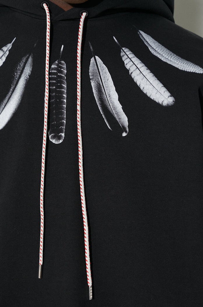 Marcelo Burlon hanorac de bumbac Collar Feathers Dbl Sleeves CMAB044S24JER0021001