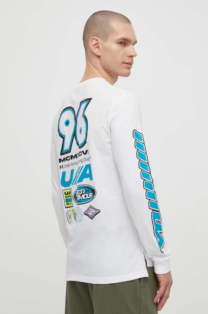 Tričko s dlouhým rukávem Under Armour potisk bílá 1384195