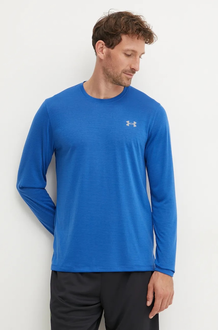 Bežecké tričko s dlhým rukávom Under Armour Streaker jednofarebný modrá 1382584