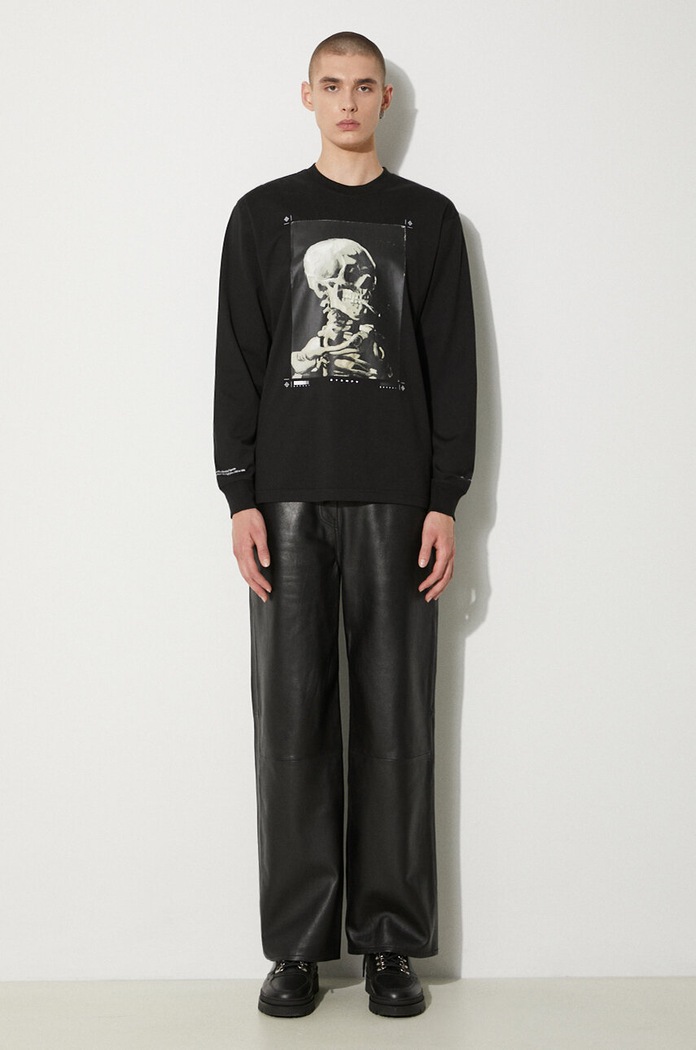 Tričko s dlouhým rukávem STAMPD Skeleton LS Relaxed Tee SLA.M3249LT.BLK černá SS24
