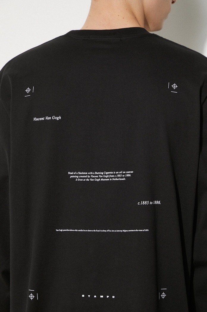 Tričko s dlouhým rukávem STAMPD Skeleton LS Relaxed Tee SLA.M3249LT.BLK