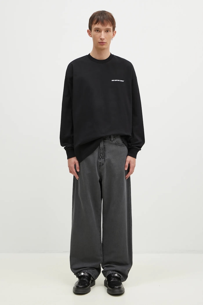 MKI MIYUKI ZOKU longsleeve bawełniany Uniform Long Sleeve Tee czarny UNIFORM.LONG.SLEEVE.TEE