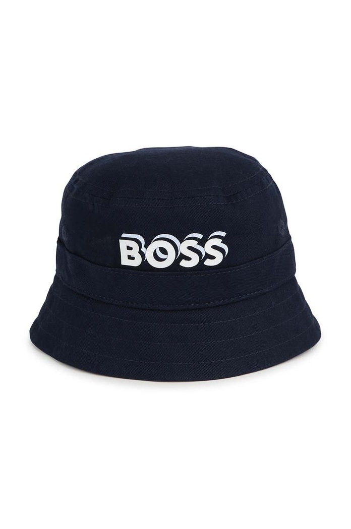BOSS Dječji pamučni šešir BOSS mornarsko plava J50916.
