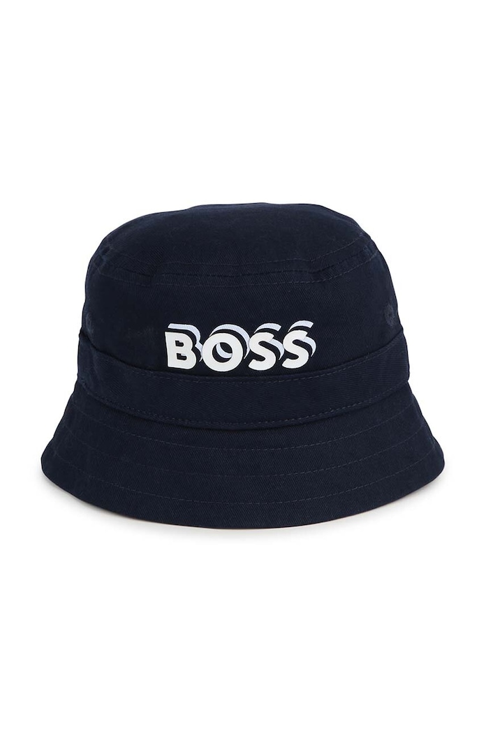 BOSS Dječji pamučni šešir BOSS mornarsko plava J50916.