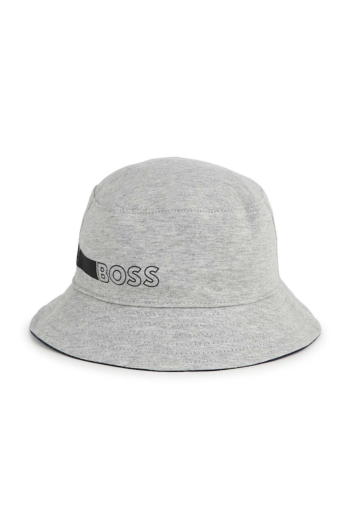 Băieți BOSS Pălărie reversibilă din bumbac pentru copii J50979. bleumarin