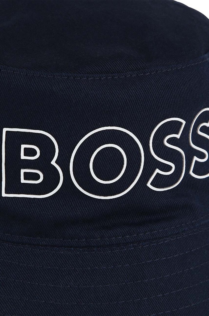Pălărie reversibilă din bumbac pentru copii BOSS bleumarin J50979.