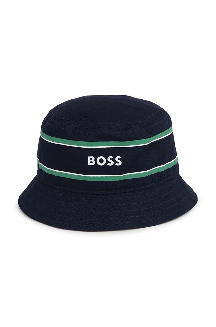 Dječji pamučni šešir BOSS print mornarsko plava J50994.