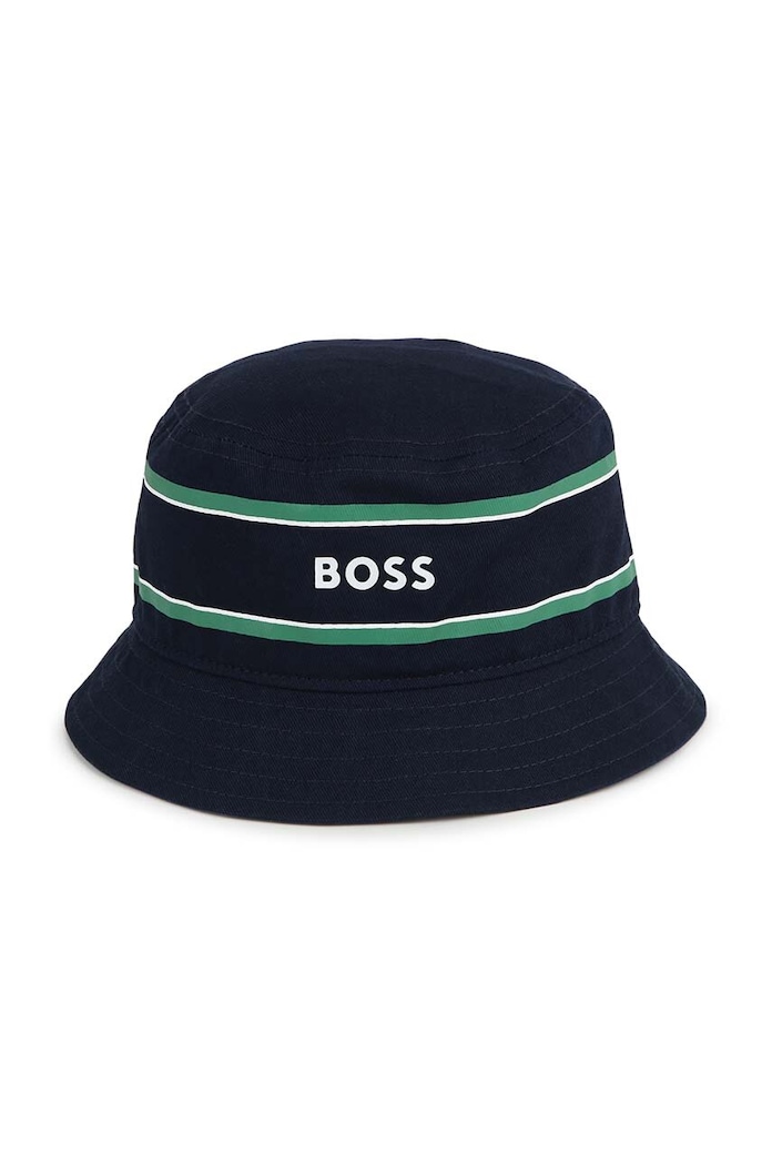 Dječji pamučni šešir BOSS print mornarsko plava J50994.