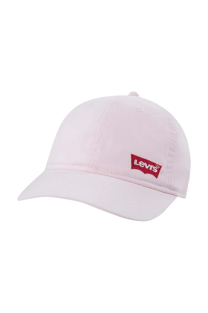 Levi's czapka z daszkiem bawełniana dziecięca LAN RICHMOND BATWING CURVE BRI aplikacja różowy 9A8615.G
