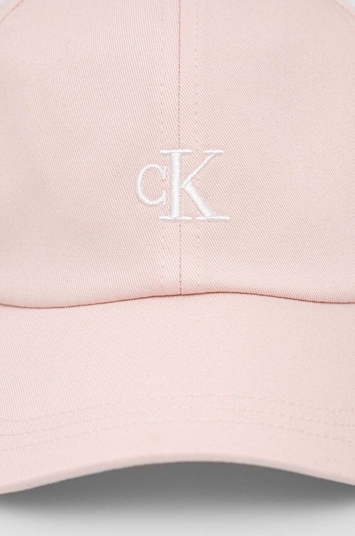 Pamučna kapa sa šiltom za bebe Calvin Klein Jeans IU0IU00150.B.PPYH roza SS24