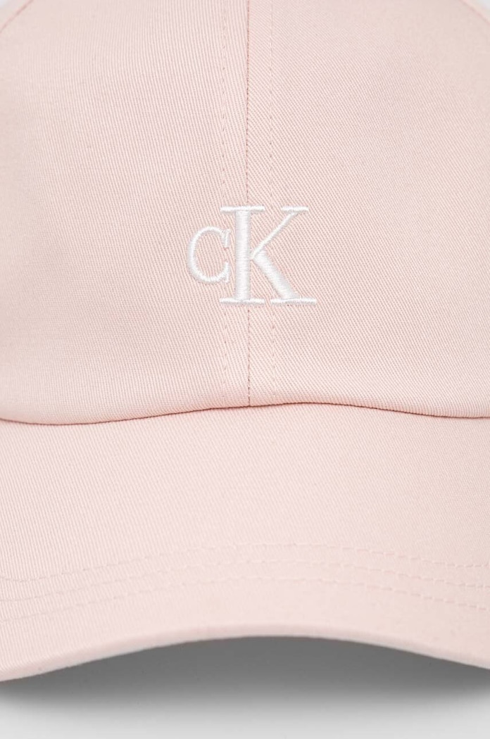Pamučna kapa sa šiltom za bebe Calvin Klein Jeans IU0IU00150.B.PPYH roza SS24