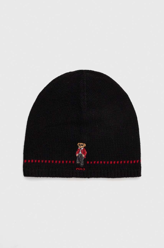 Polo Ralph Lauren czapka wełniana wełna czarny 455931401