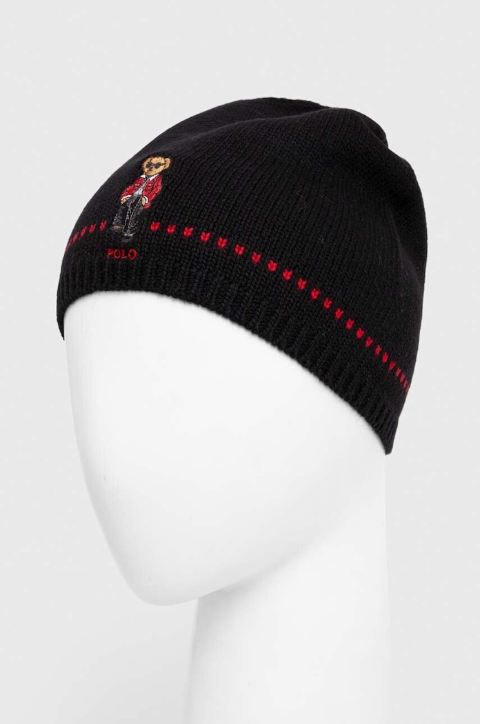 Polo Ralph Lauren czapka wełniana 455931401 czarny SS24