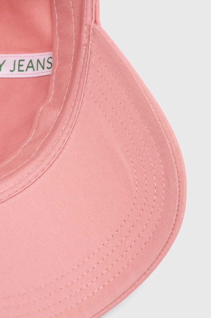 Tommy Jeans czapka z daszkiem bawełniana różowy AW0AW15842