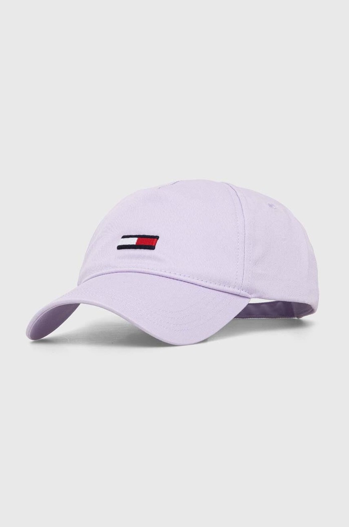 Tommy Jeans șapcă de baseball din bumbac bumbac violet AW0AW15842