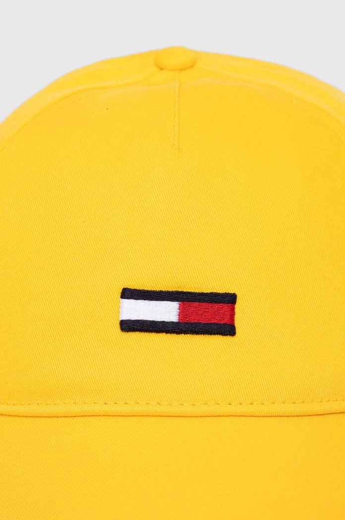 Tommy Jeans Czapka z daszkiem bawełniana AW0AW15842 żółty AW24