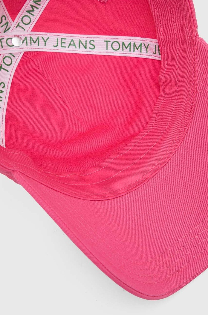 Bavlněná baseballová čepice Tommy Jeans růžová AW0AW15842