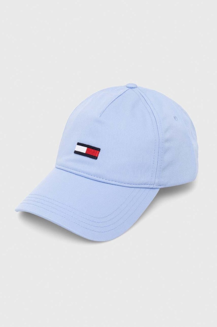 Bavlněná baseballová čepice Tommy Jeans bavlna modrá AW0AW15842