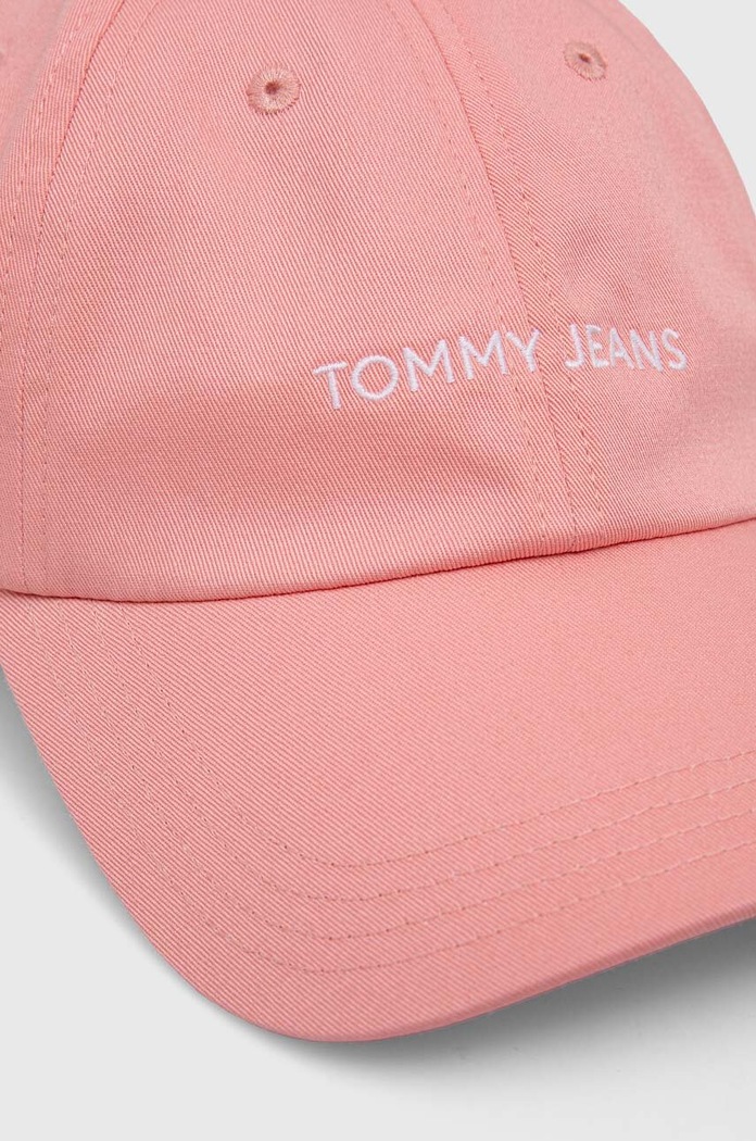 Bavlněná baseballová čepice Tommy Jeans AW0AW15845 růžová SS24
