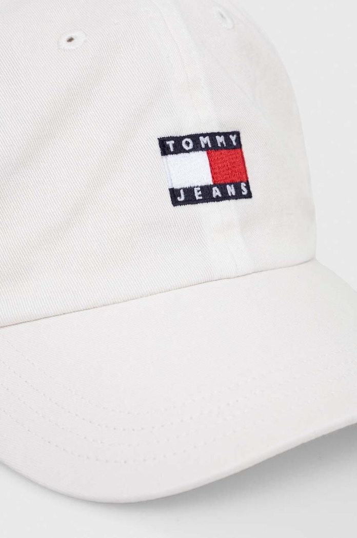 Pamučna kapa sa šiltom Tommy Jeans AW0AW15848 bijela AW24