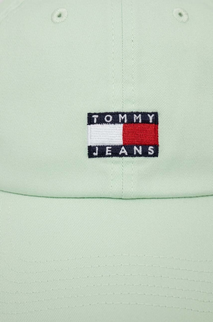 Pamučna kapa sa šiltom Tommy Jeans AW0AW15848 zelena AW24