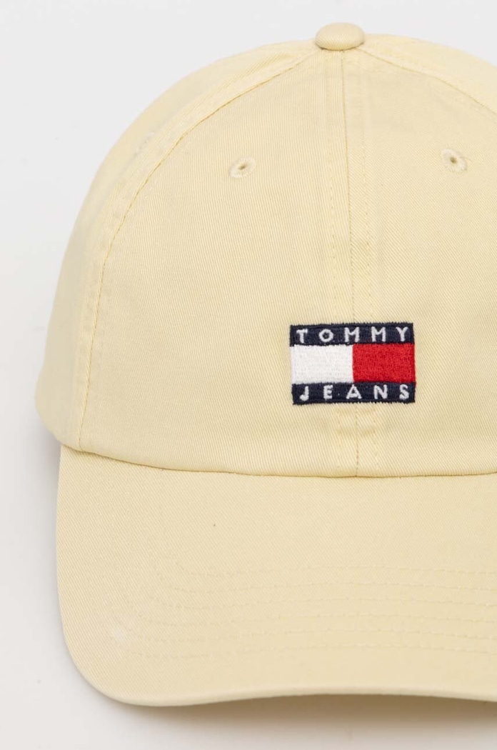 Bavlnená šiltovka Tommy Jeans AW0AW15848 žltá AW24