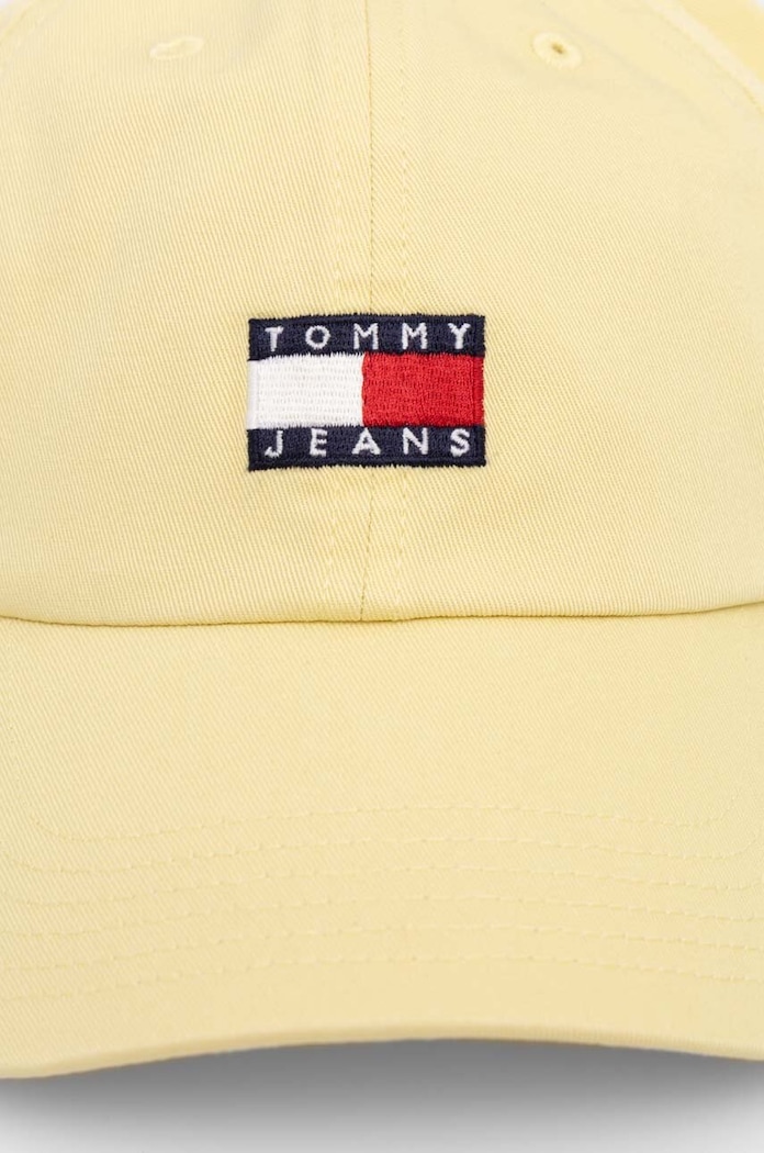Akcesoria Tommy Jeans czapka z daszkiem bawełniana AW0AW15848 żółty