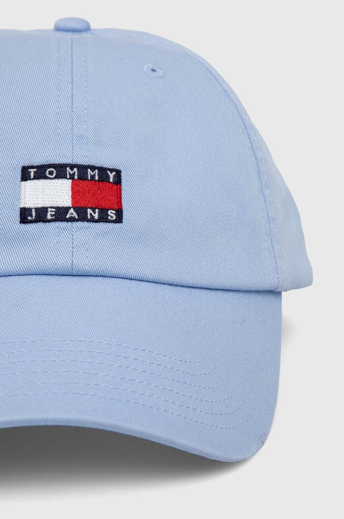 Tommy Jeans czapka z daszkiem bawełniana AW0AW15848 niebieski AW24