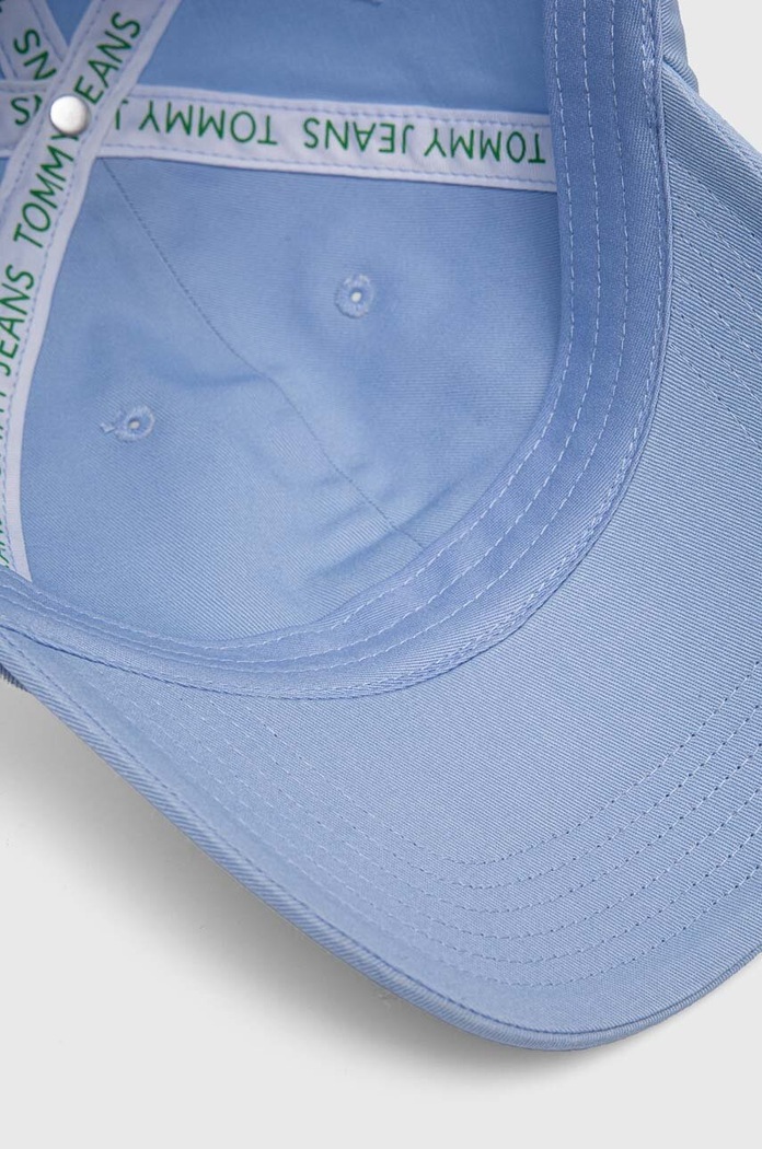 Tommy Jeans czapka z daszkiem bawełniana niebieski AW0AW15848