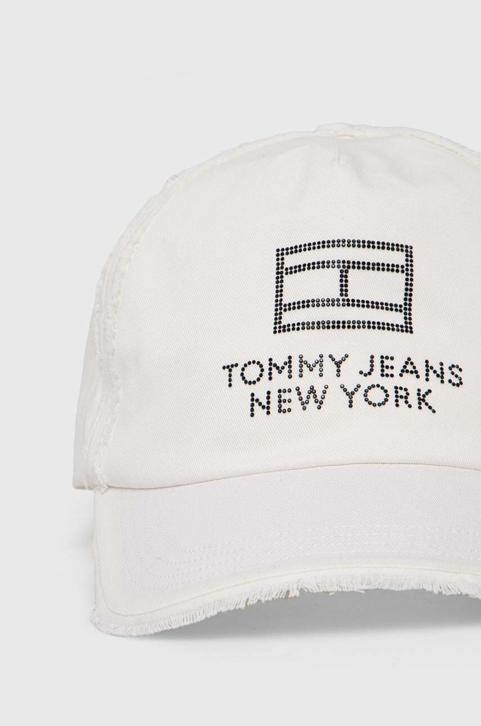 Tommy Jeans czapka z daszkiem bawełniana AW0AW15851 biały SS24