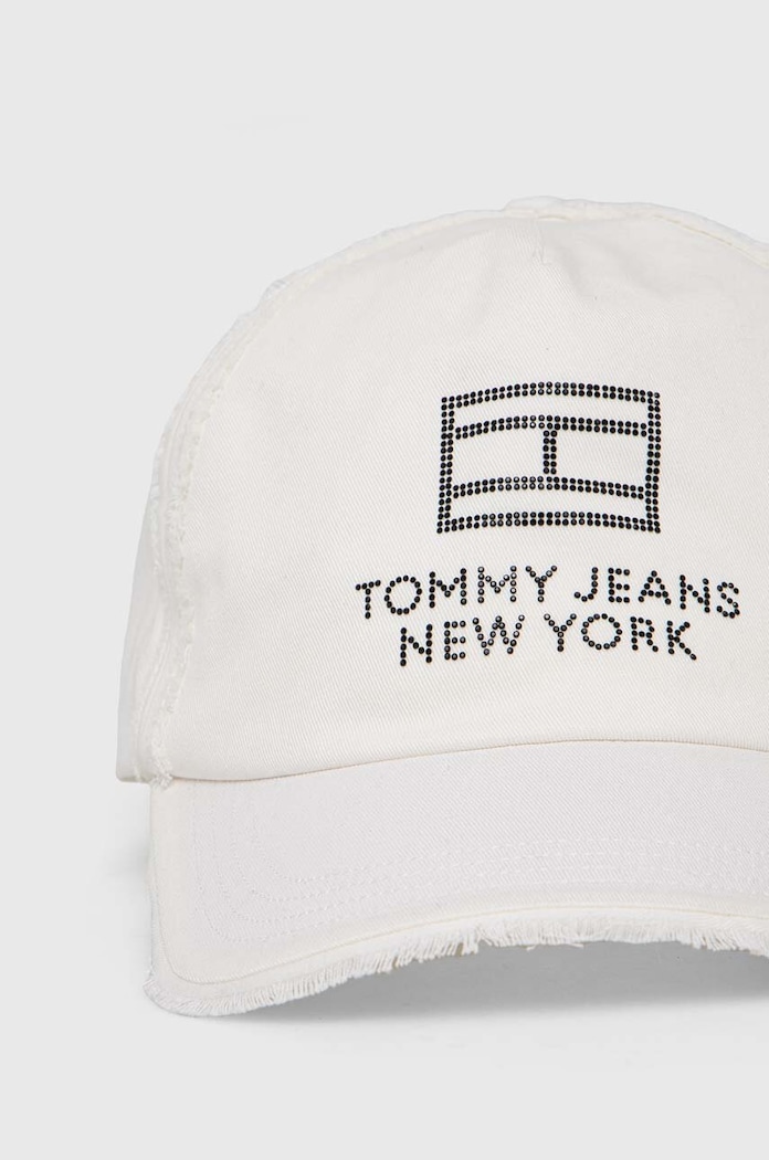 Tommy Jeans czapka z daszkiem bawełniana AW0AW15851 biały SS24