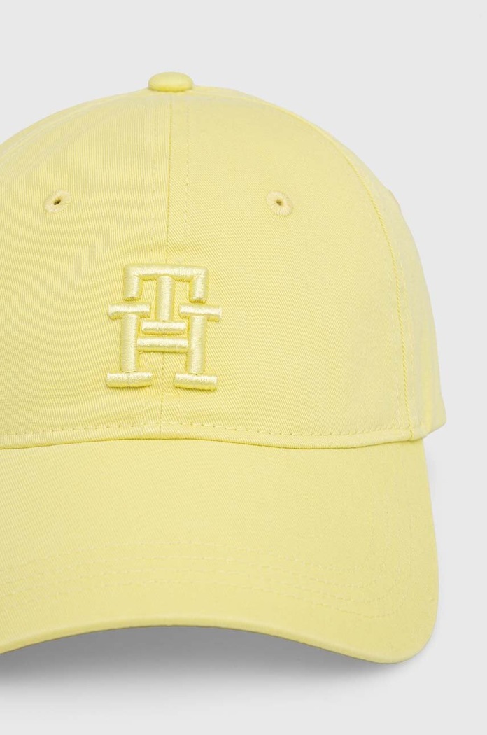 Bavlněná baseballová čepice Tommy Hilfiger AW0AW16170 žlutá SS24