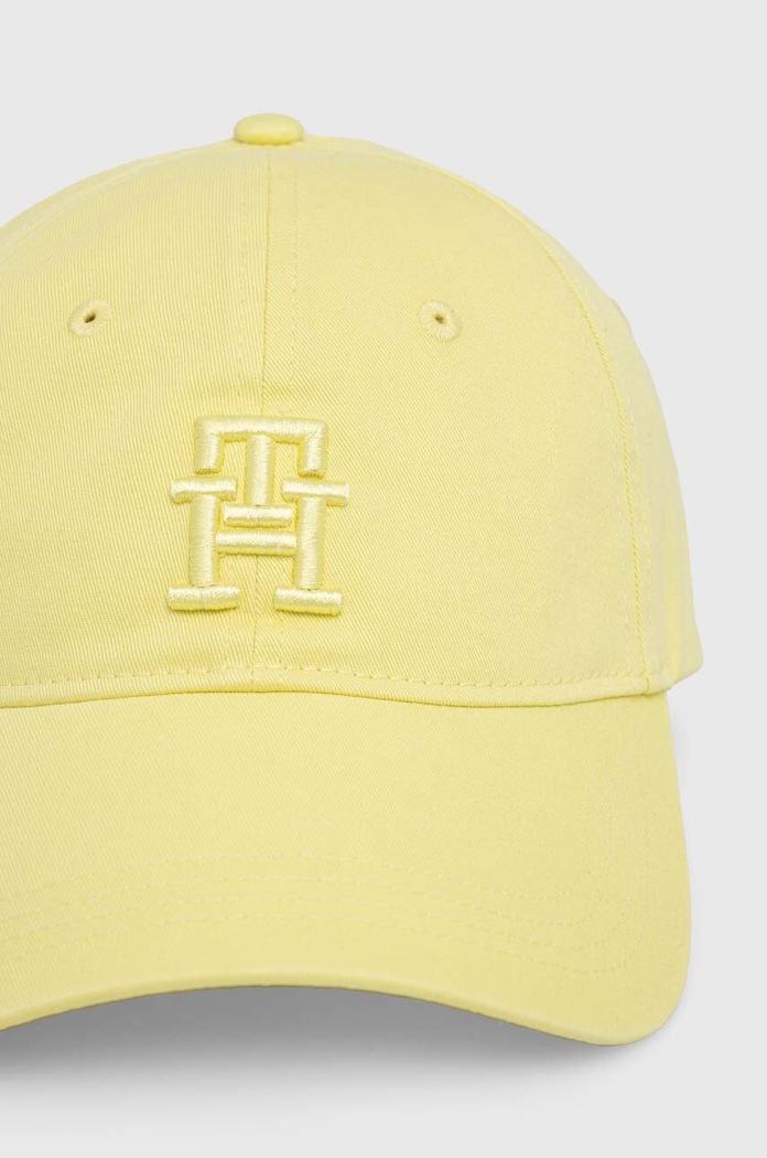 Bavlněná baseballová čepice Tommy Hilfiger AW0AW16170 žlutá SS24