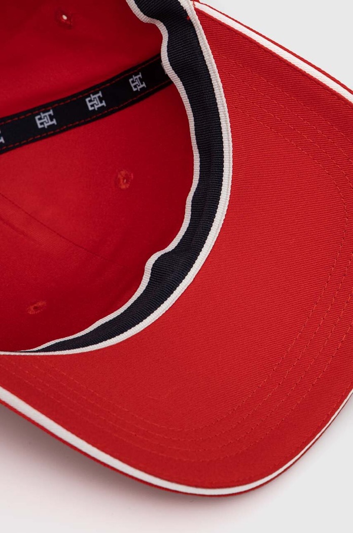 Bavlněná baseballová čepice Tommy Hilfiger červená AW0AW16177