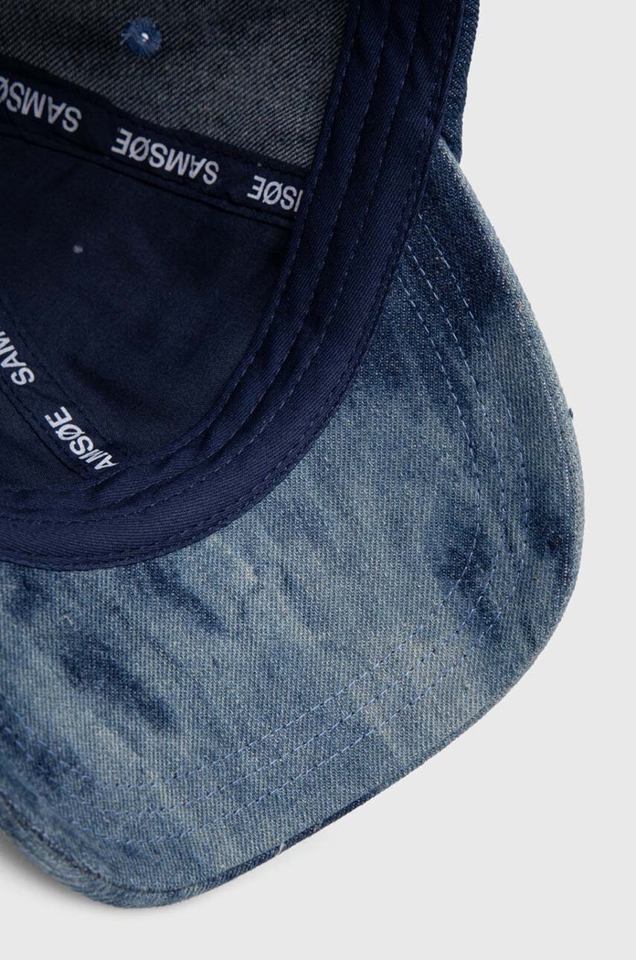 Șapcă de baseball din denim Samsoe Samsoe F24100019 albastru