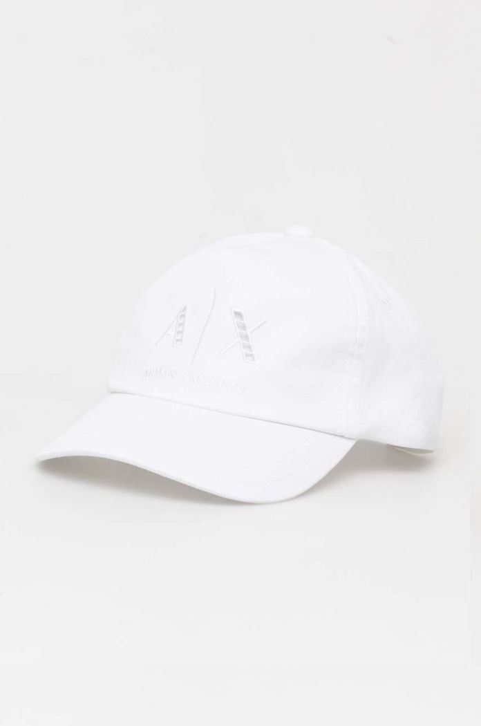 Памучна шапка с козирка Armani Exchange щампа бял 944206.4R108