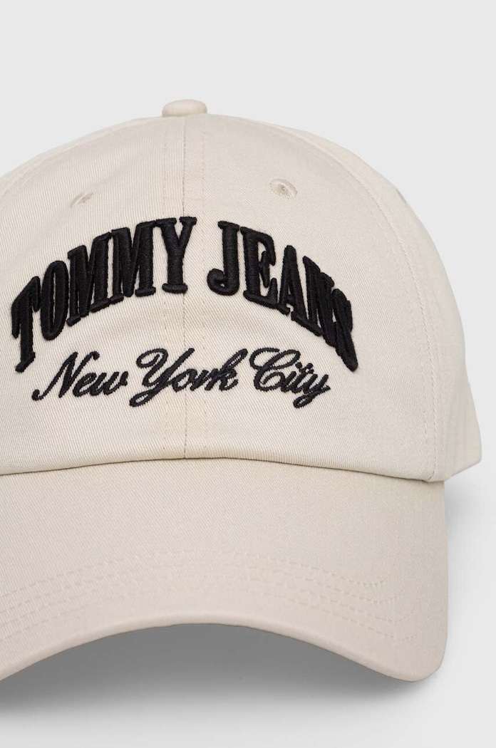 Bavlněná baseballová čepice Tommy Jeans AW0AW15959 béžová SS24