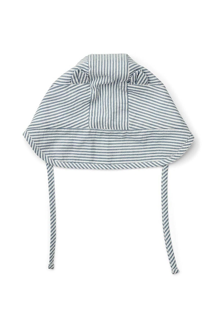 Liewood czapka bawełniana niemowlęca Rae Baby Stripe Sun Hat With Ears LW17687 niebieski SS24