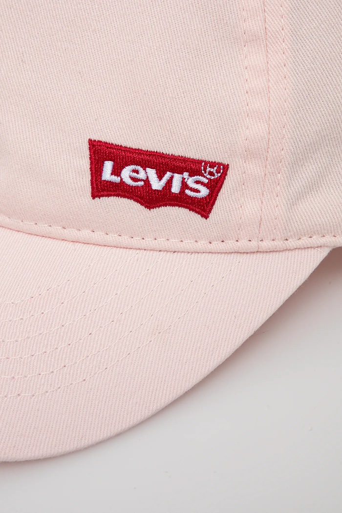 Levi's czapka z daszkiem bawełniana dziecięca LAN RICHMOND BATWING CURVE BRI 9A8615 różowy SS25