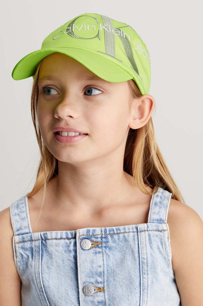 Dječja kapa sa šiltom Calvin Klein Jeans IU0IU00589.PPYH zelena