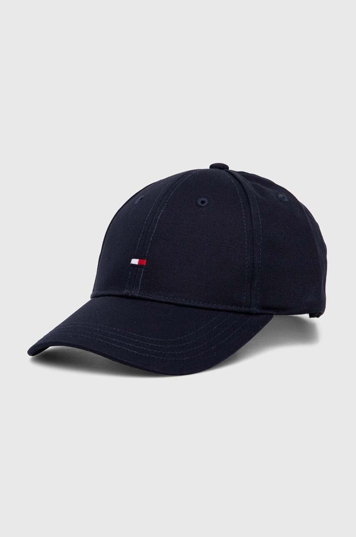Παιδικό βαμβακερό καπέλο μπέιζμπολ Tommy Hilfiger βαμβάκι σκούρο μπλε AU0AU01528.PPYH