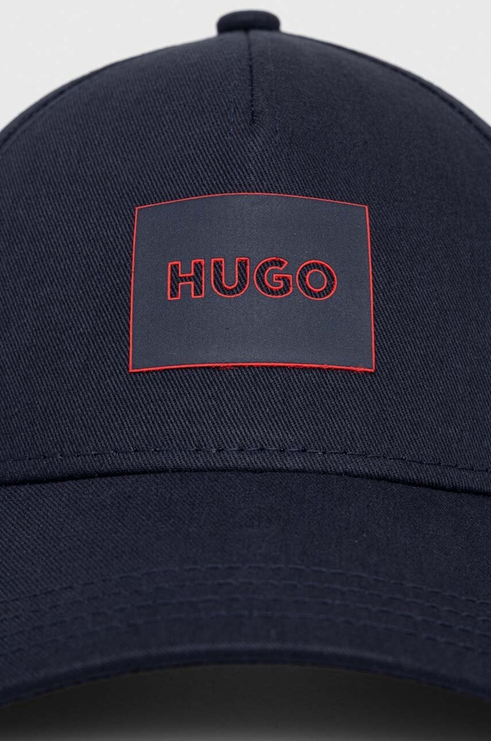HUGO czapka z daszkiem bawełniana 50506053 granatowy SS24