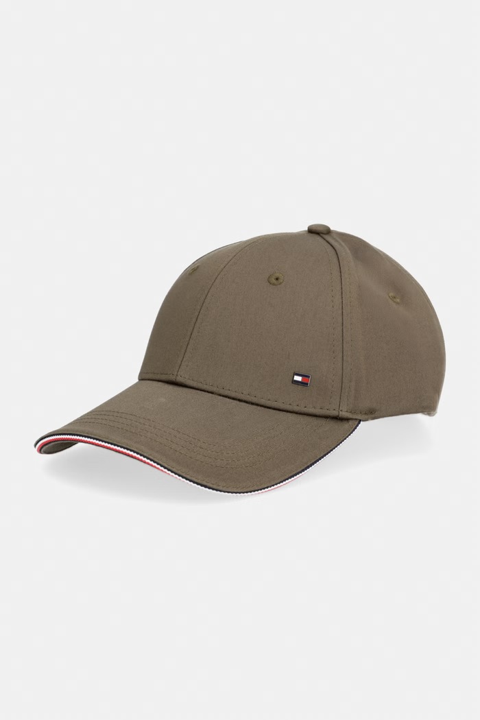 Tommy Hilfiger καπέλο με γείσο ανδρικό βαμβακερό πράσινο AM0AM12035