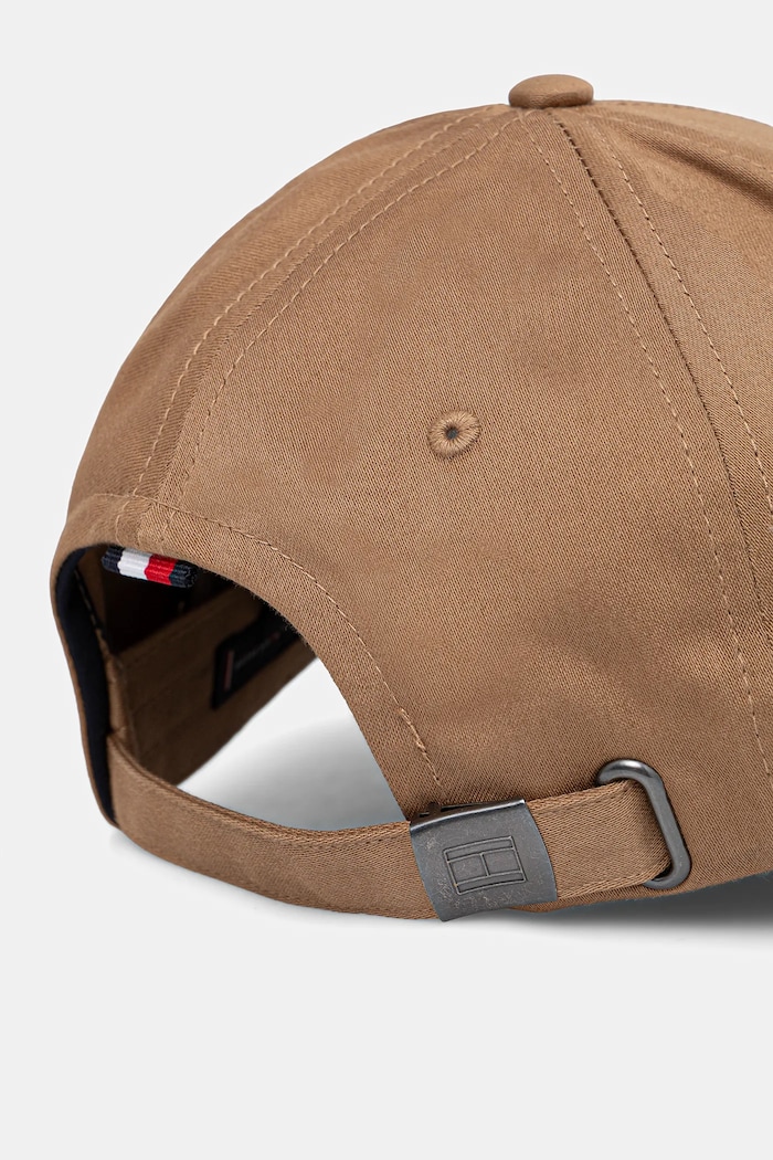 Akcesoria Tommy Hilfiger czapka z daszkiem męska bawełniana AM0AM12035 brązowy