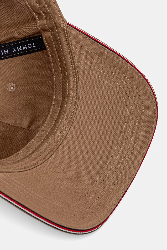 Tommy Hilfiger czapka z daszkiem męska bawełniana brązowy AM0AM12035