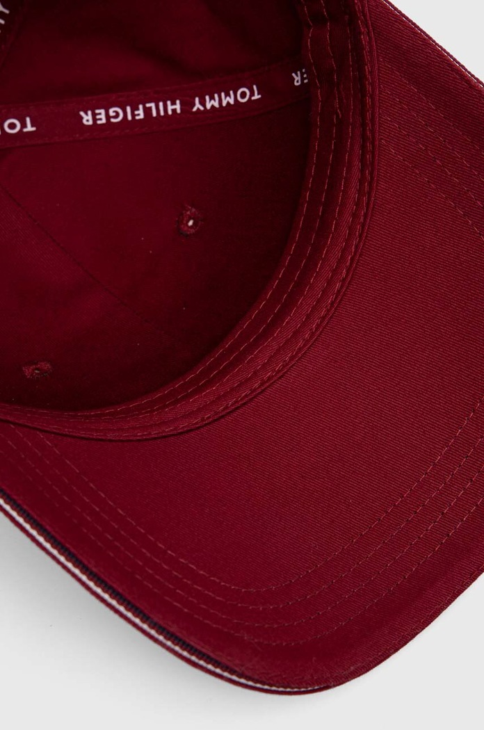 Tommy Hilfiger kšiltovka pánská bavlněná burgundské AM0AM12035