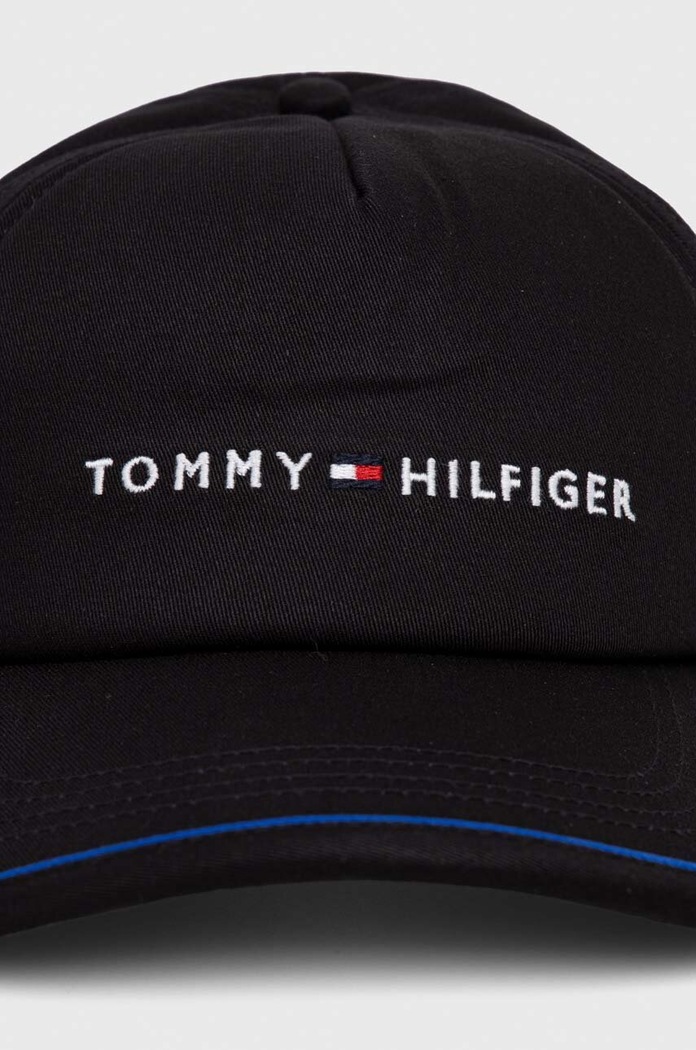 Bombažna bejzbolska kapa Tommy Hilfiger AM0AM12039 črna SS24