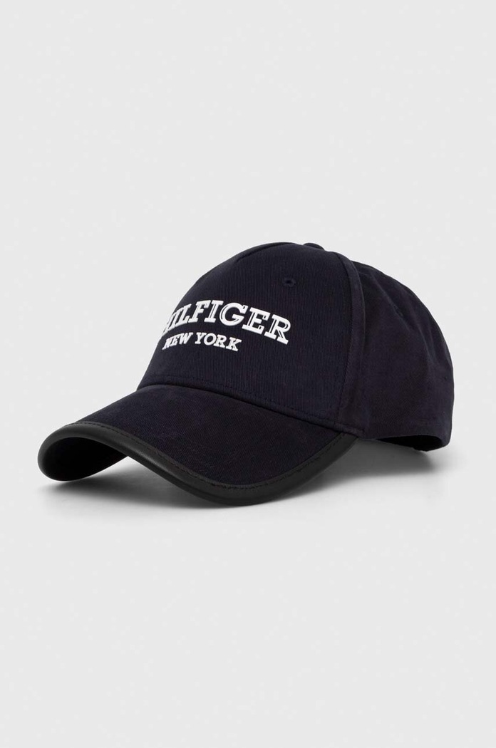 Bavlněná baseballová čepice Tommy Hilfiger bavlna námořnická modř AM0AM12253