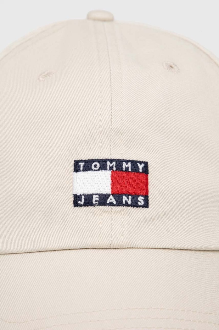Bavlněná baseballová čepice Tommy Jeans AM0AM12020 béžová AW25